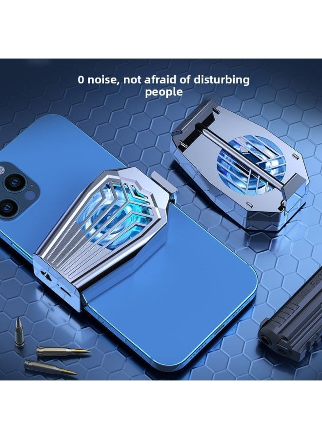 Mobile Phone Radiator Cooling Wireless Charging Back Clip Water Fan Game Must Be Suitable For Android Apple-Color:Air-cooled Ice Clamp 【rechargeable Version】 + Finger Cots - Quiet Black - Image 3